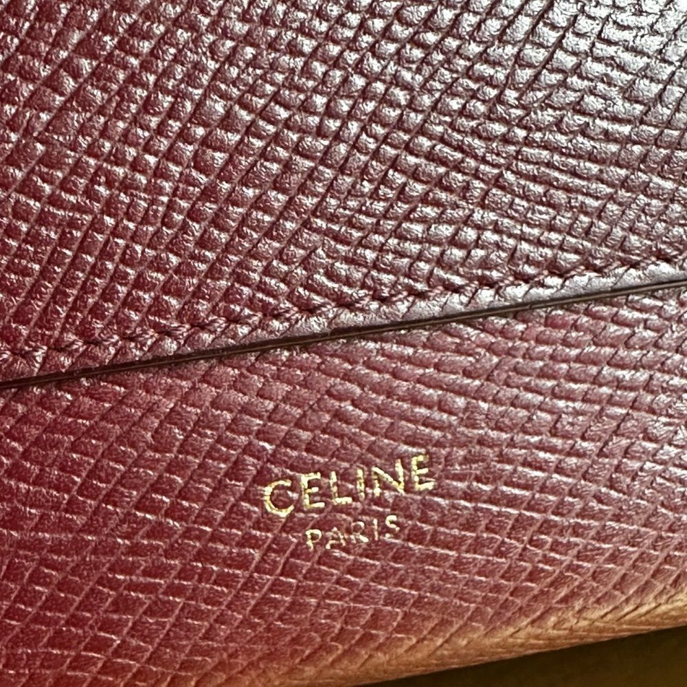 Compact dark red Celine Wallet - Picture 4 of 7